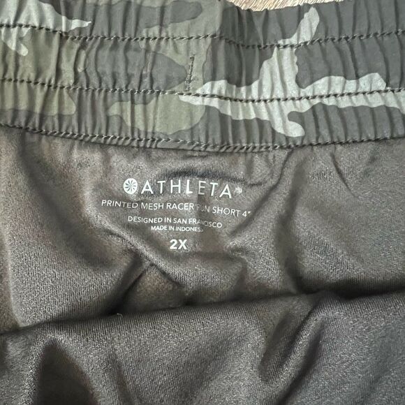 Athleta Printed Mesh Racer Run Mid Rise 4 Short- Size 2X - Picture 4 of 7